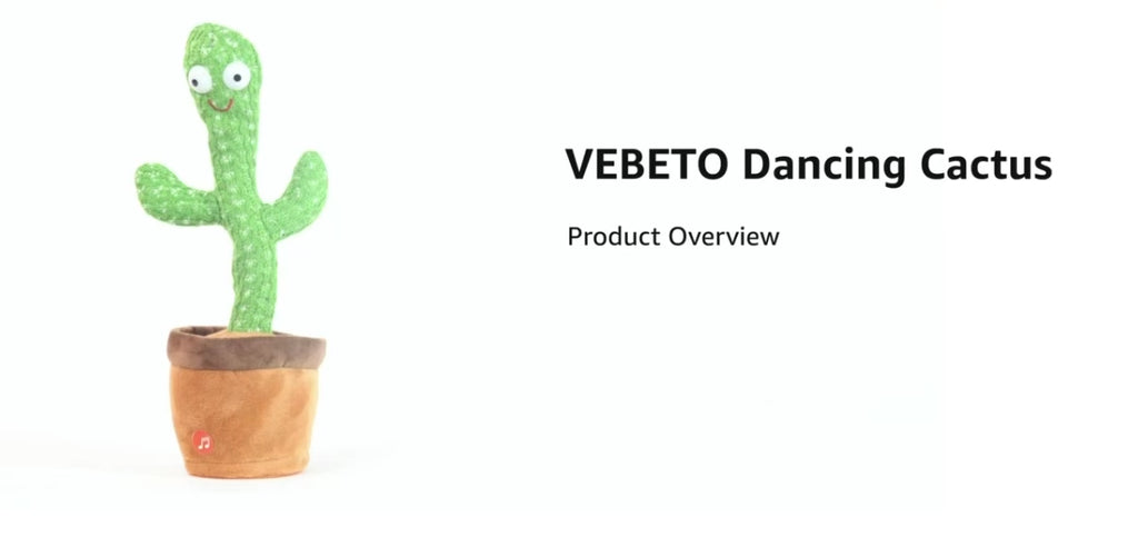 Dancing Cactus Pro | Recahargeable | Baby Toddlers, Kids and Children, USB Charging Taking Cactus Toy , LED Lights, Voice Recording Age 1-10 Years (Green)